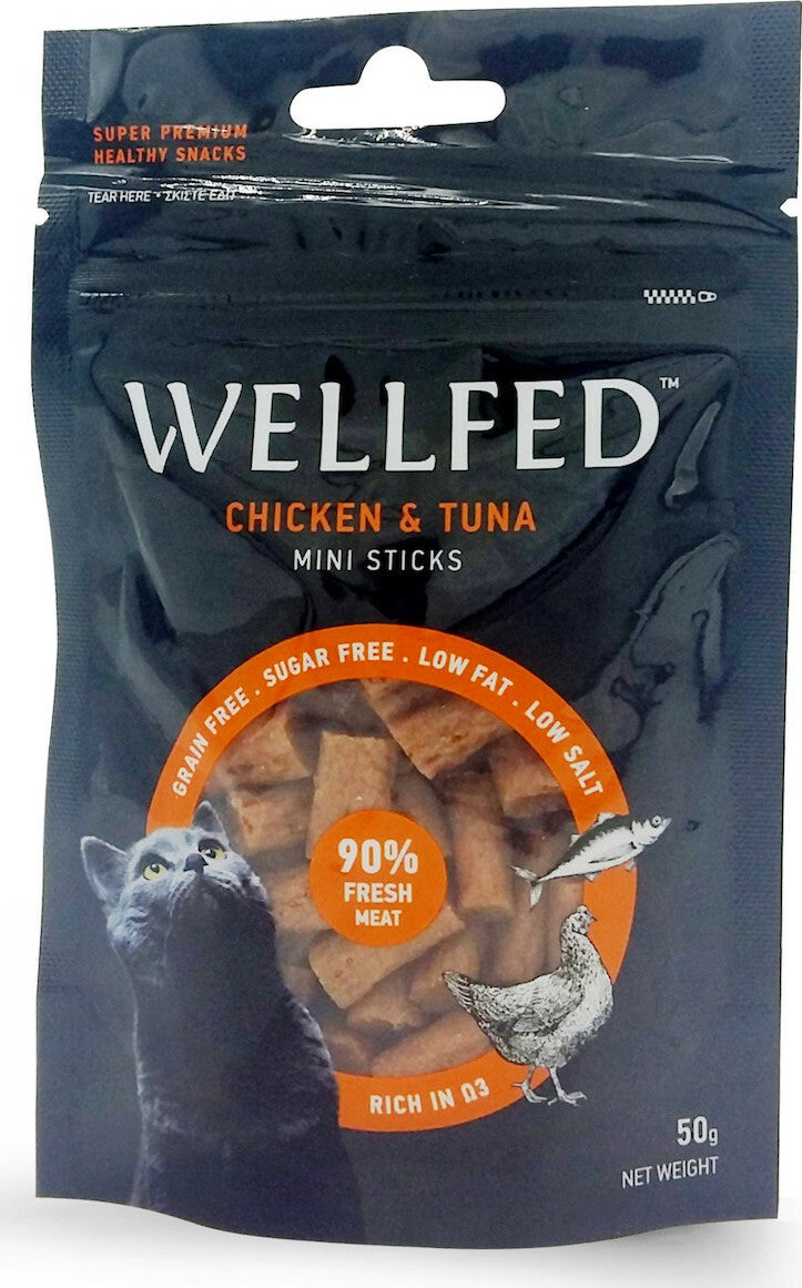 WELLFED MINI STICKS CHICKEN +TUNA 50 gr