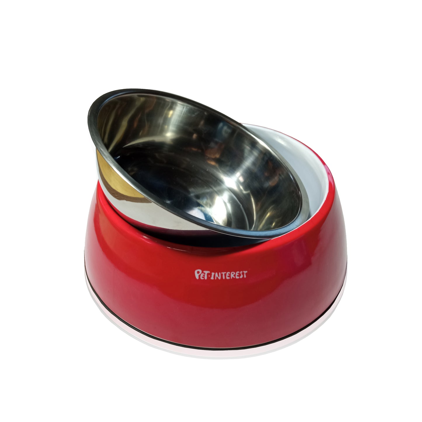 DELUXE DUAL BOWL RED L 700/900 ML