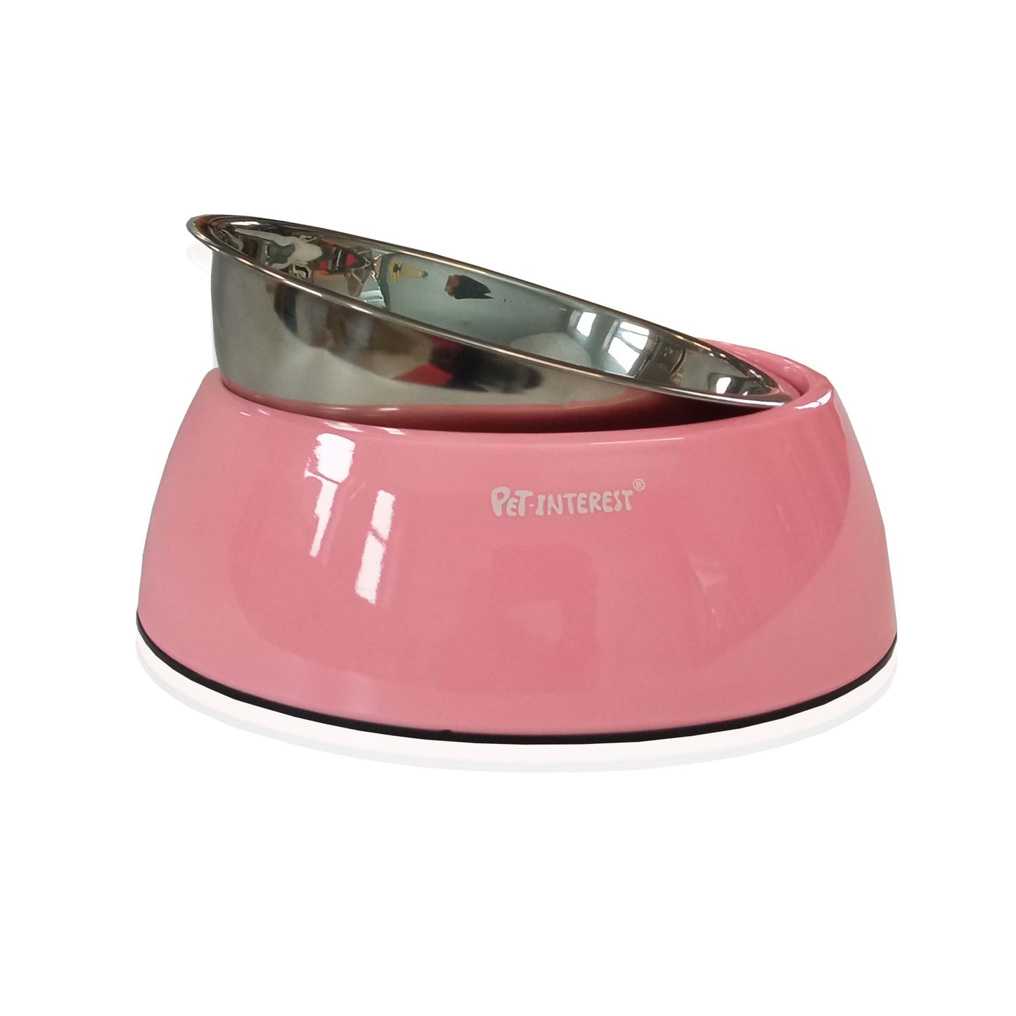 DELUXE DUAL BOWL PINK M 350/450 ML