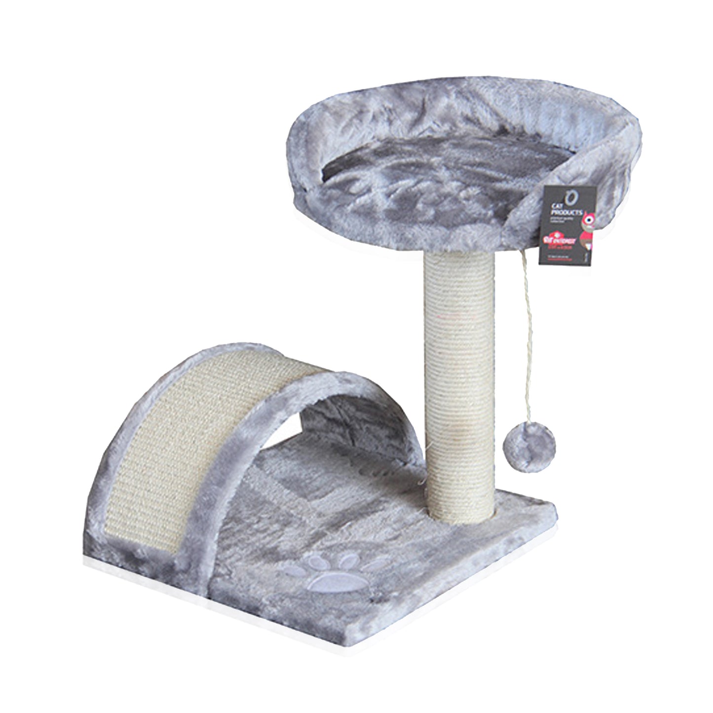 CAT TREE TUNEL GREY 35.5Χ35.5Χ47CM