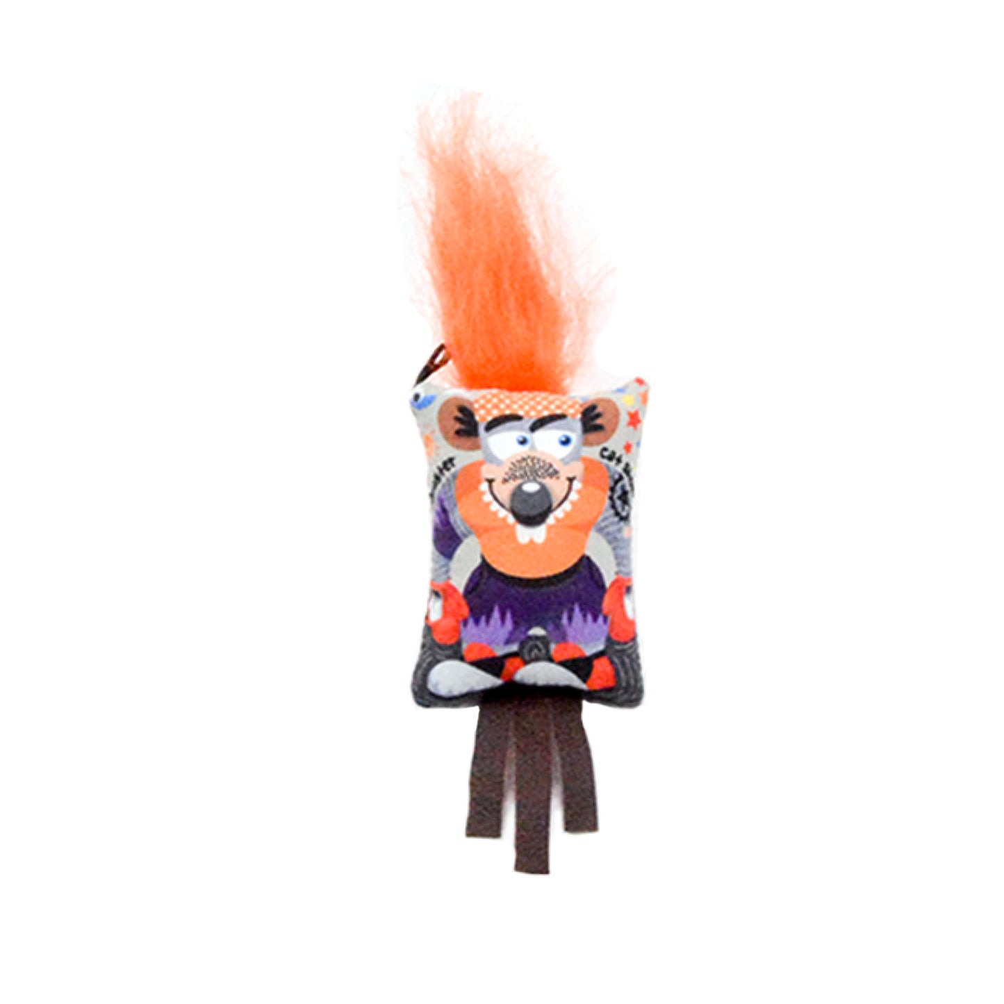 HAIRY HAMSTER ORANGE 3D CAT TOY WITH SILVERVINE 8X5.5X3CM