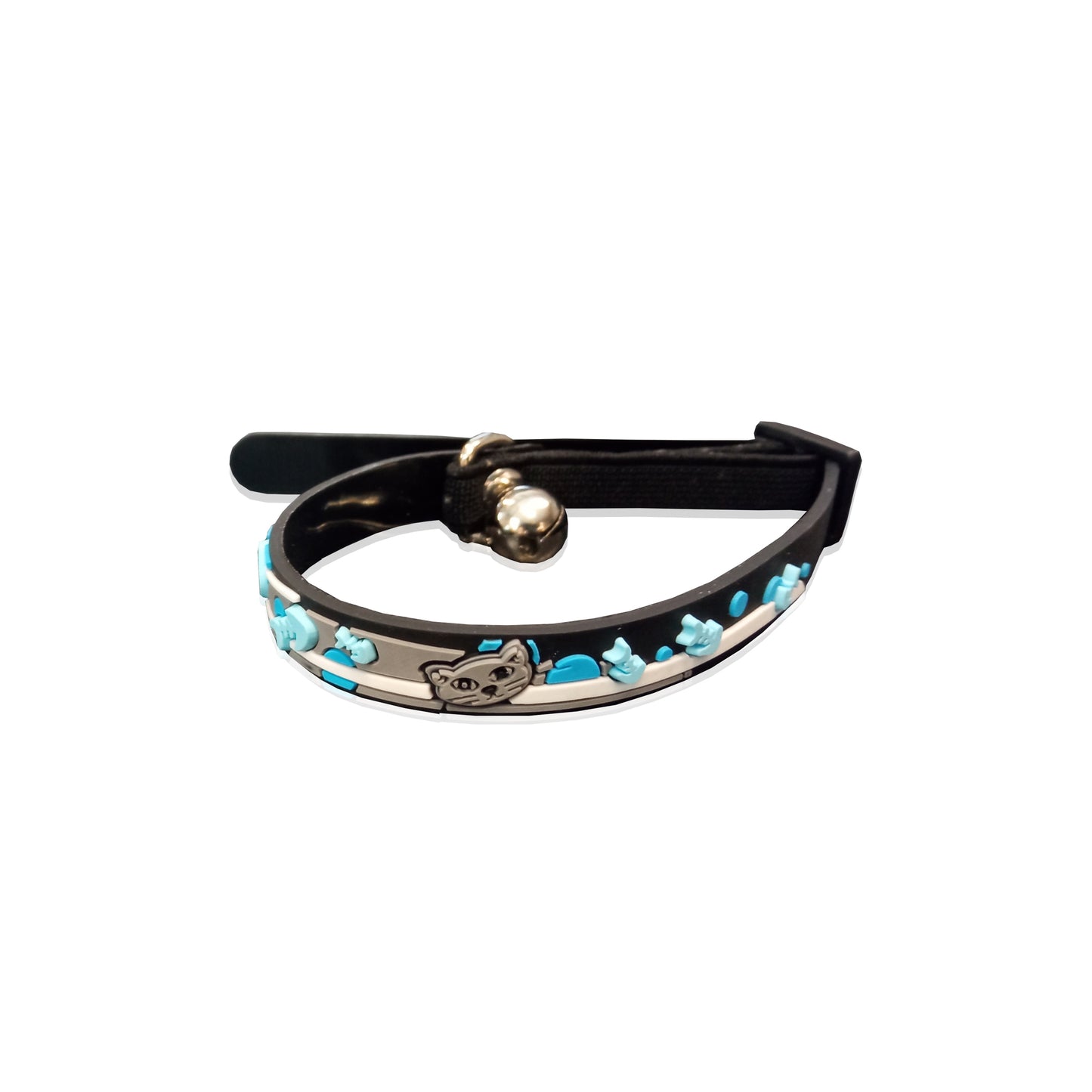 CAT COLLAR HAPPY CAT BLACK 1 X 30CM