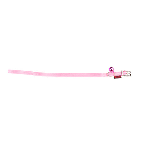 STRETCH CAT COLLAR WITH BELL PINK 1 X 19-33CM