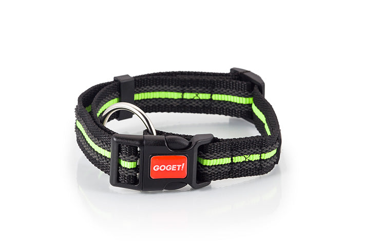 GOGET TRAINING COLLAR BLACK/GREEN S 1,5 X 35-40CM