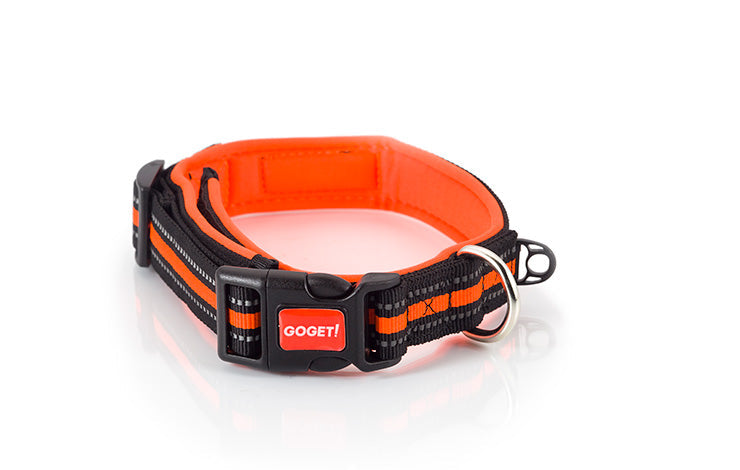 GOGET SOFT NEON COLLAR BLACK/ORANGE S 1,5 X 35-40CM