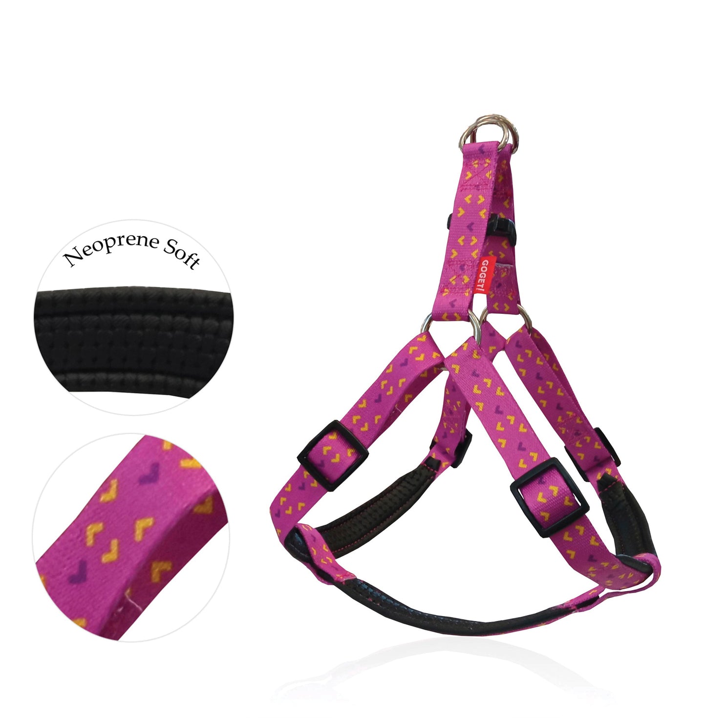 GO GET HARNESS NEOPR MOTIV.ROSA M 2 X 40-56CM