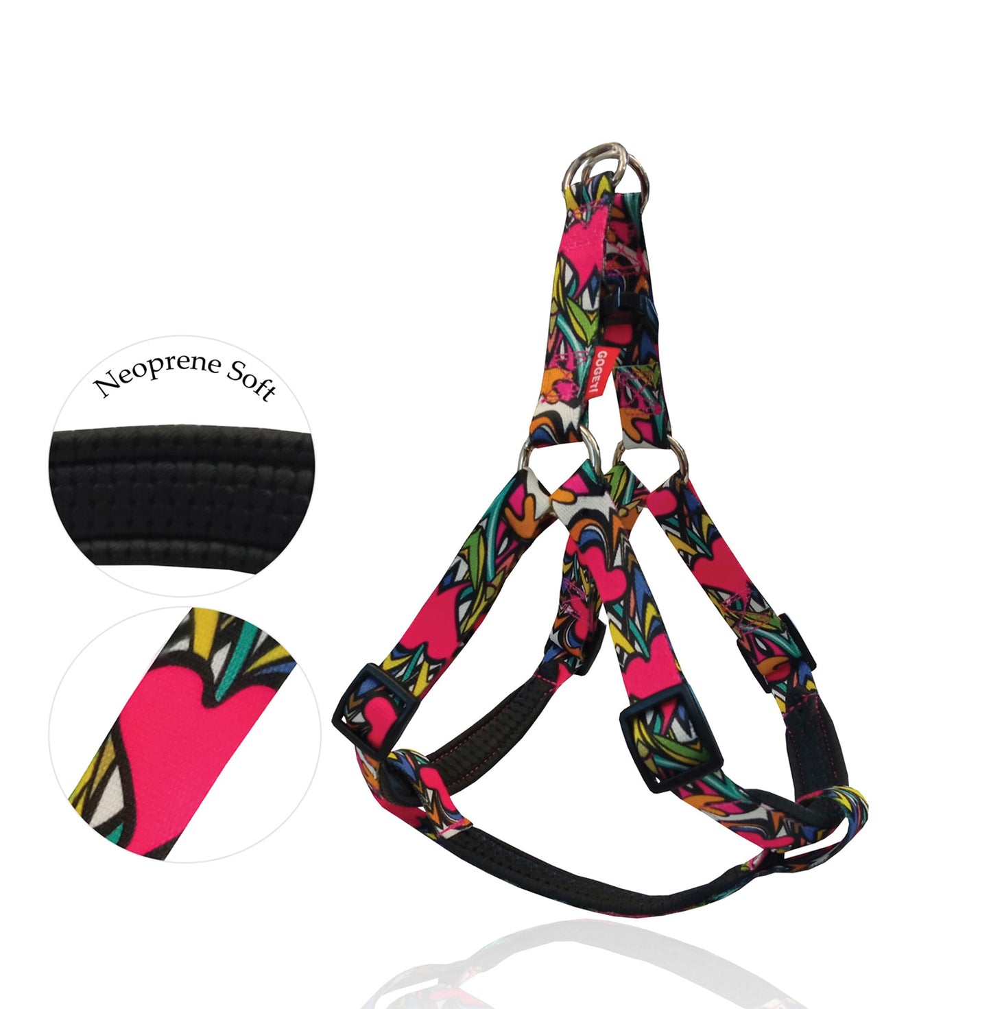 GO GET HARNESS NEOPR CUORI L 2.5 X 54-72CM
