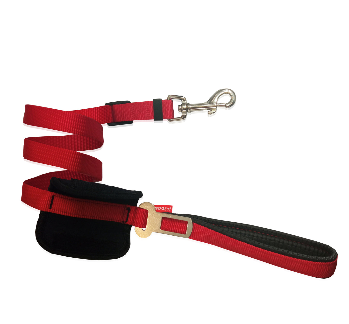 GO GET 2IN1 SEAT BELT & LEASH RED 2cmX40-100cm