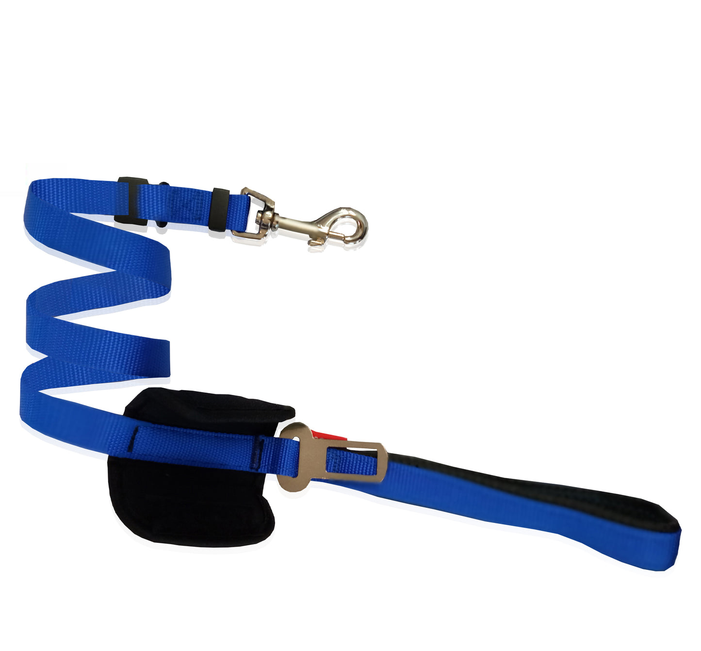 GO GET 2IN1 SEAT BELT & LEASH BLUE 2cmX40-100cm