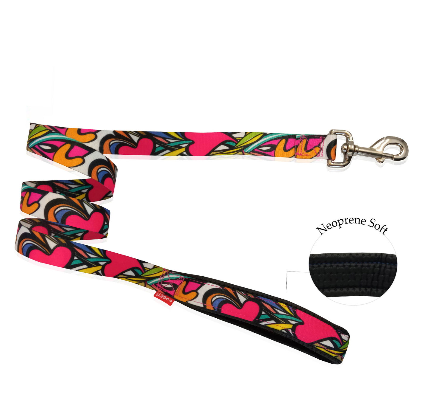 GO GET LEASH NEOP/NE HANDLE CUORI M 2 X 120CM