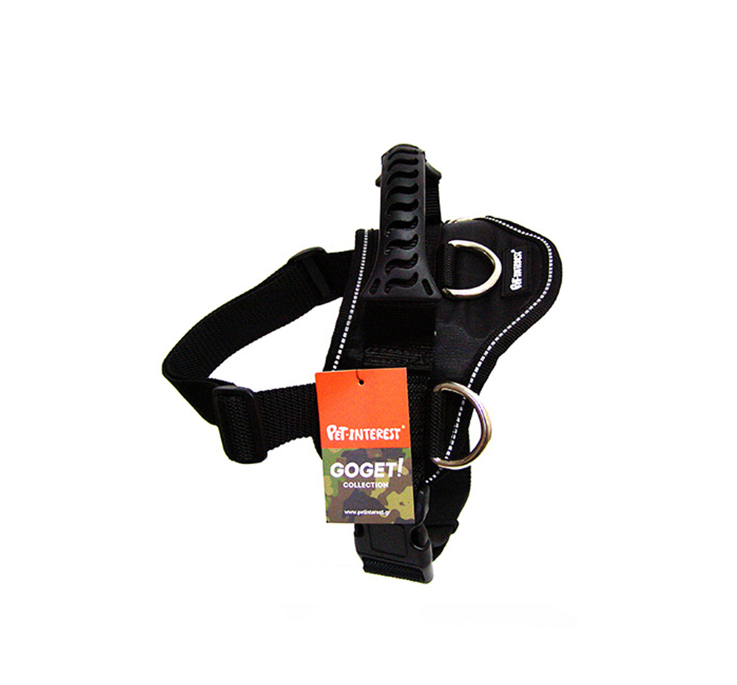 GOGET HARNESS BLACK M 3 D-RINGS GIRTH 70-90CM