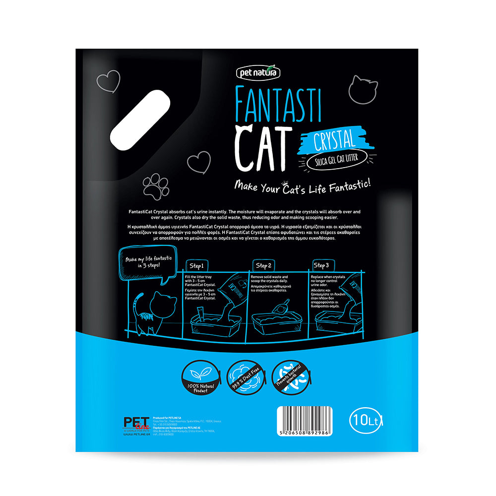 Άμμος Γάτας FantastiCat Κρυσταλλική 2kg/5lt χωρίς άρωμα
