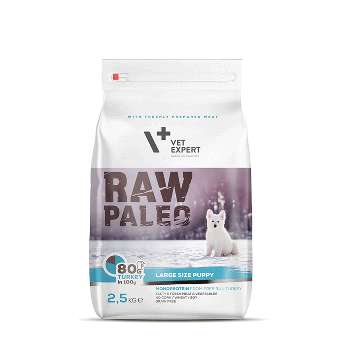 Dog Raw Paleo Puppy large 2,5 kg Turkey