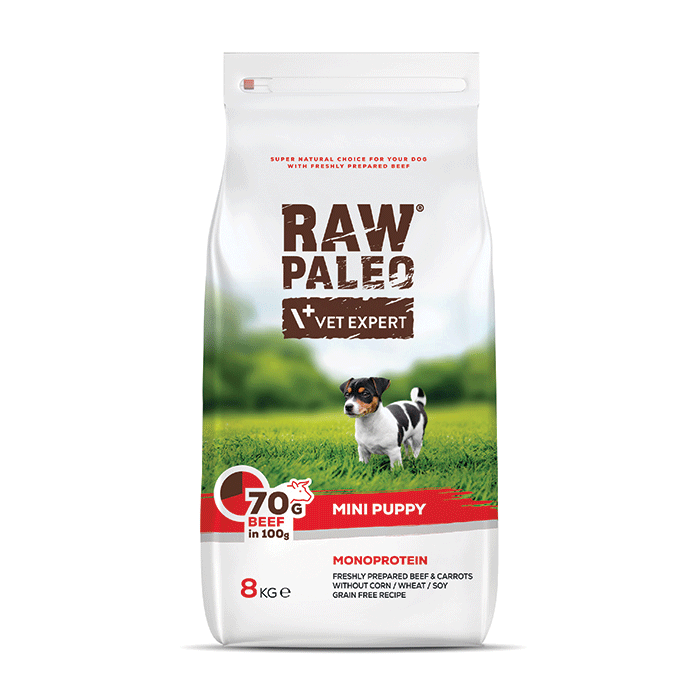 Dog Raw Paleo Puppy mini 8 kg Beef