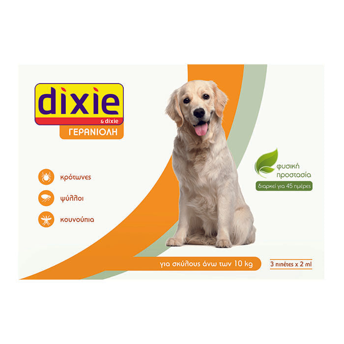 Dixie Γερανιόλη Πιπέτες σκύλου άνω των 10 kg 3Χ2 ml