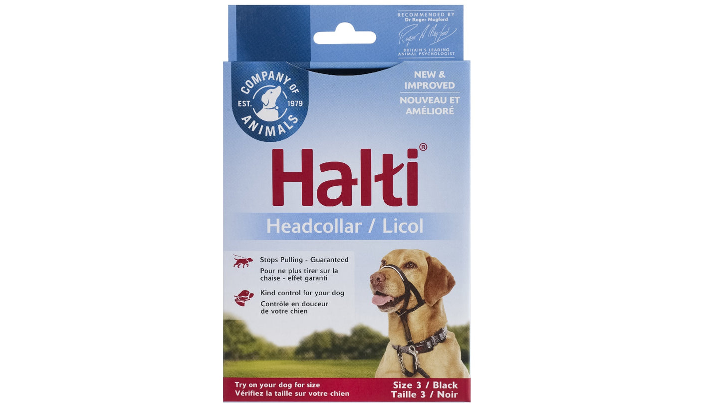 Halti Λουρί/Οδηγός Σκύλου Εκπαίδευσης Headcollar Νο3 Μαύρο (40-54cm)