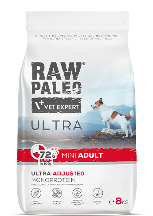 Dog Raw Paleo Ultra Adult mini 8 kg Beef