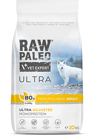 Dog Raw Paleo Ultra Adult Medium & Large Size 10kg Turkey