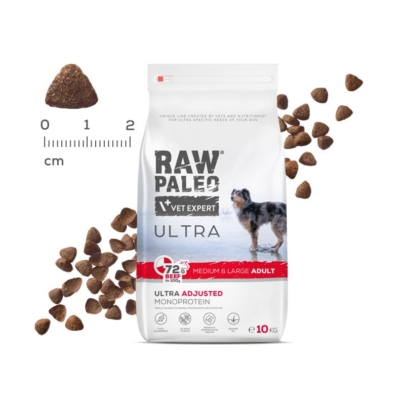 Dog Raw Paleo Ultra Adult Medium & Large Size 2kg Beef