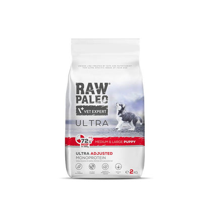 Dog Raw Paleo Ultra Puppy Medium & Large Size 2kg Beef