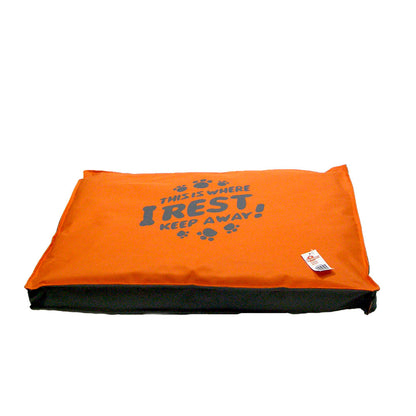 PET CUSHION ORANGE-GREY L 100x70x8cm