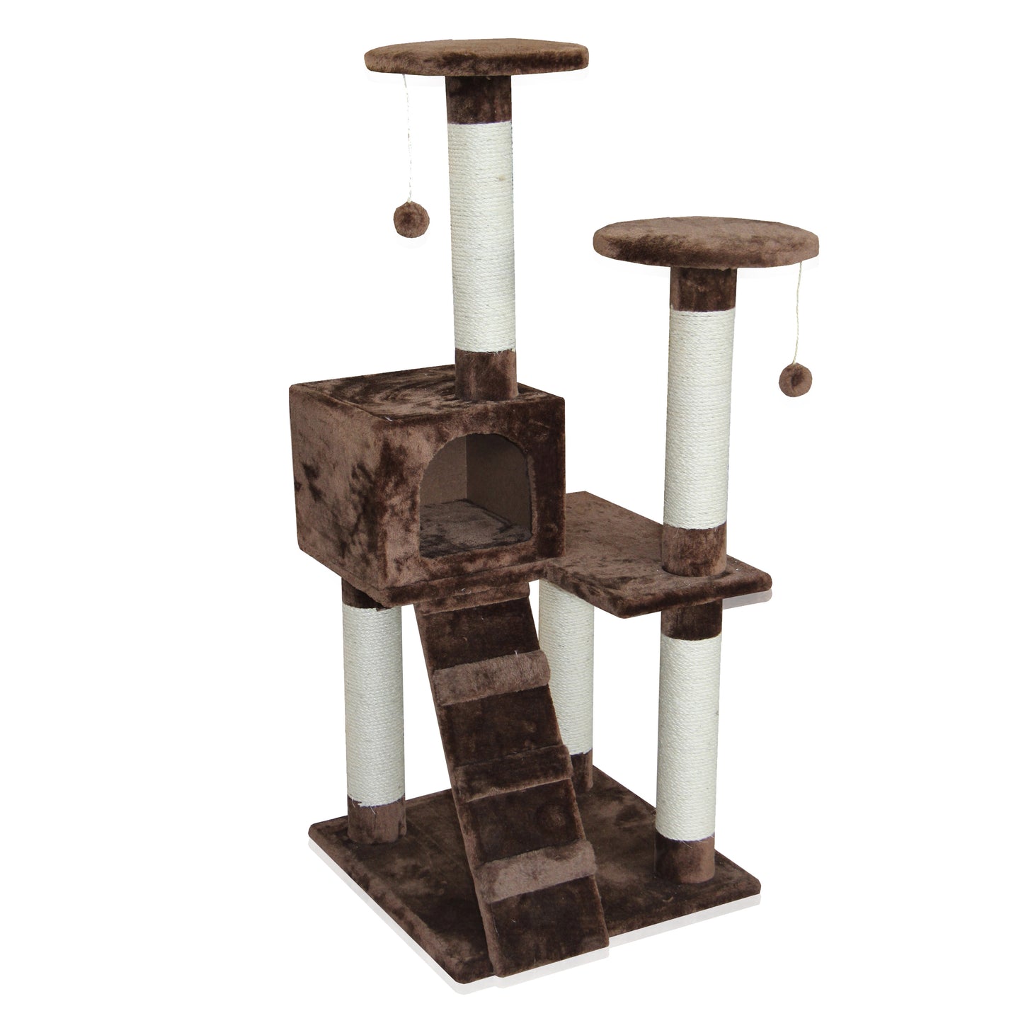 CAT PLAYGROUND DOUBLE TOWER MOCHA 53X53X130CM