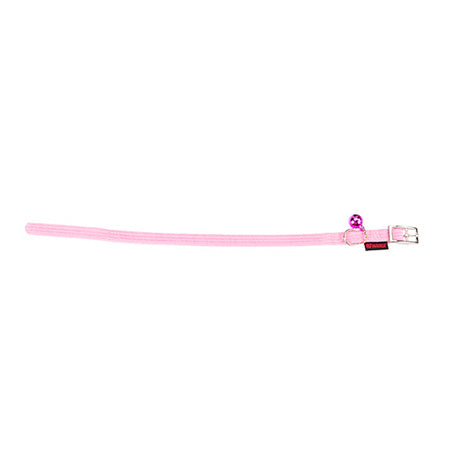 STRETCH CAT COLLAR WITH BELL PINK   1 X 19-33CM