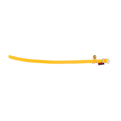 STRETCH CAT COLLAR WITH BELL YELLOW  1 X 19-33CM