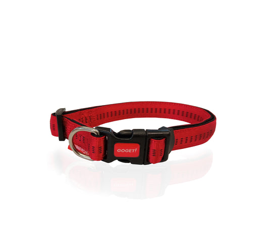 GOGET STRIPES COLLAR RED L 2.5 X 41-66CM