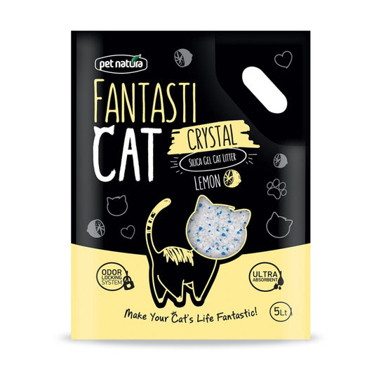 Άμμος Γάτας FantastiCat Κρυσταλλική 2kg/5lt Λεμόνι