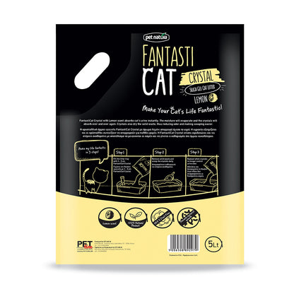 Άμμος Γάτας FantastiCat Κρυσταλλική 2kg/5lt Λεμόνι