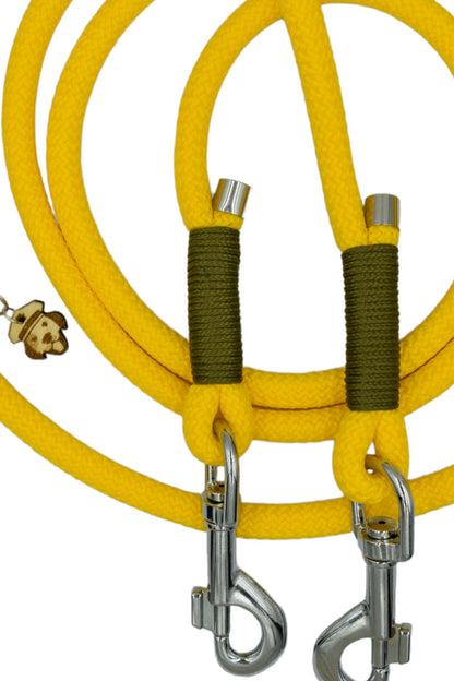 HANDMADE TRAINING DOG LEASH YELLOW - CHAKI (220cm)