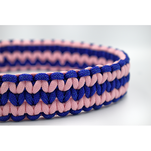 HANDMADE MARTINGALE DOG COLLAR SOLOMON VIBES BLUE - PINK (38 - 49cm)