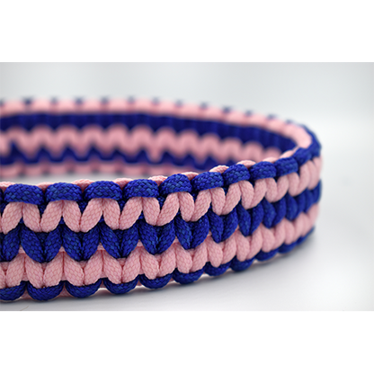 HANDMADE MARTINGALE DOG COLLAR SOLOMON VIBES BLUE - PINK (38 - 49cm)