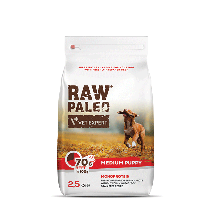 Dog Raw Paleo Puppy medium 2,5 kg Turkey