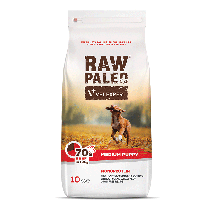 Dog Raw Paleo Puppy medium 10 kg Beef