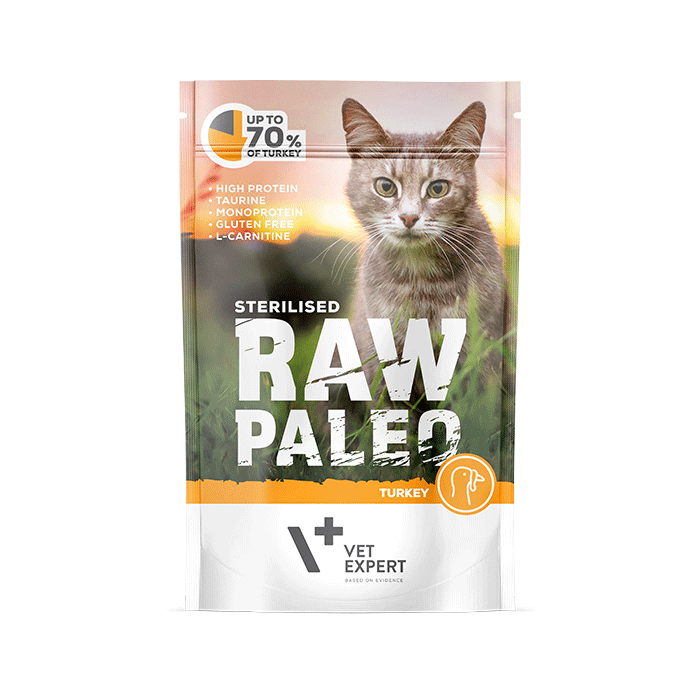 Cat Raw Paleo wet Sterilised Turkey 100 gr