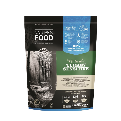 Nature's Food Turkey Sensitive Μπιφτέκια 1KG